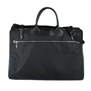 Ginger Felisi porta abiti in nylon tecnico colore nero con finiture in pelle di vacchetta colore nero