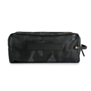 Kaya Felisi beauty in nylon tecnico camouflage colore grigio con finiture in pelle di vacchetta colore nero