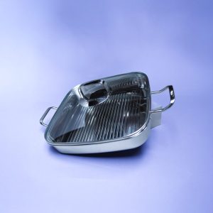 Bistecchiera in acciaio inox SilverPlus™ con coperchio | FB Kitchenware