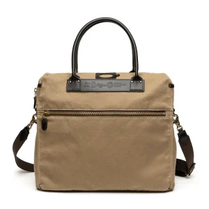 Ector Felisi borsa uomo a mano e tracolla in canvas naturale beige