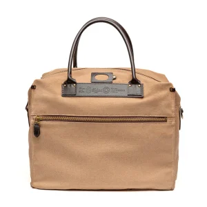 Ginevra Felisi valigia a mano e tracolla in canvas naturale beige