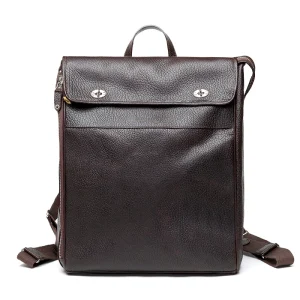 Lancillotto Felisi zaino uomo in pelle a grana grossa moro