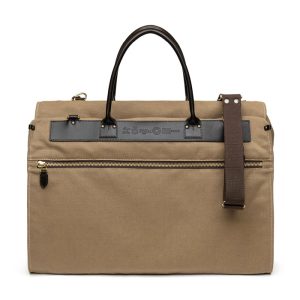 Merlino Felisi Porta Abiti  uomo a mano e tracolla in canvas naturale beige