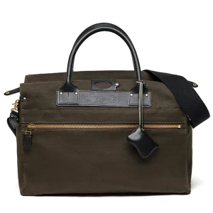 P4/6 Felisi valigia in canvas naturale verde militare