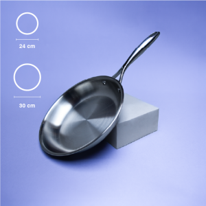 Padella in acciaio inossidabile SilverPlus™ 5 strati con coperchio | FB Kitchenware