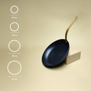 Padella in ferro nitridato NeroSteel™ con manico satinato dorato | FB Kitchenware