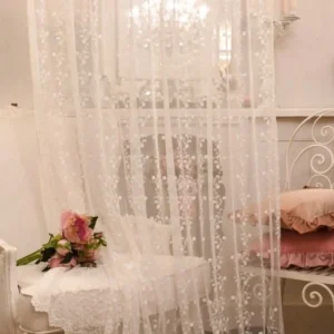 Tessuto per tende in tulle ricamato con roselline